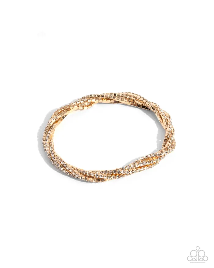 Twisted Triumph Gold Bracelet Jewelry by Bretta Paparazzi Accessories Bracelets