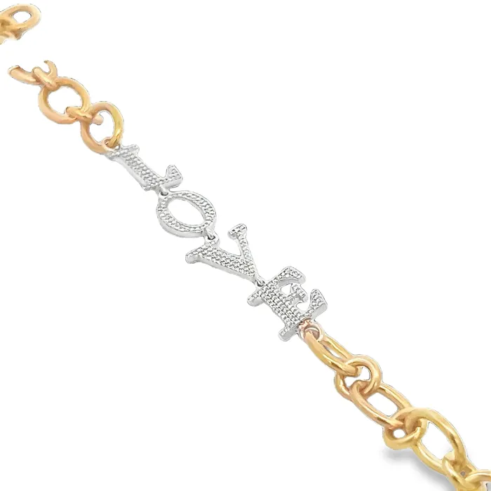 YaninaCo Jewelry Bracelets White Gold LOVE Bracelet