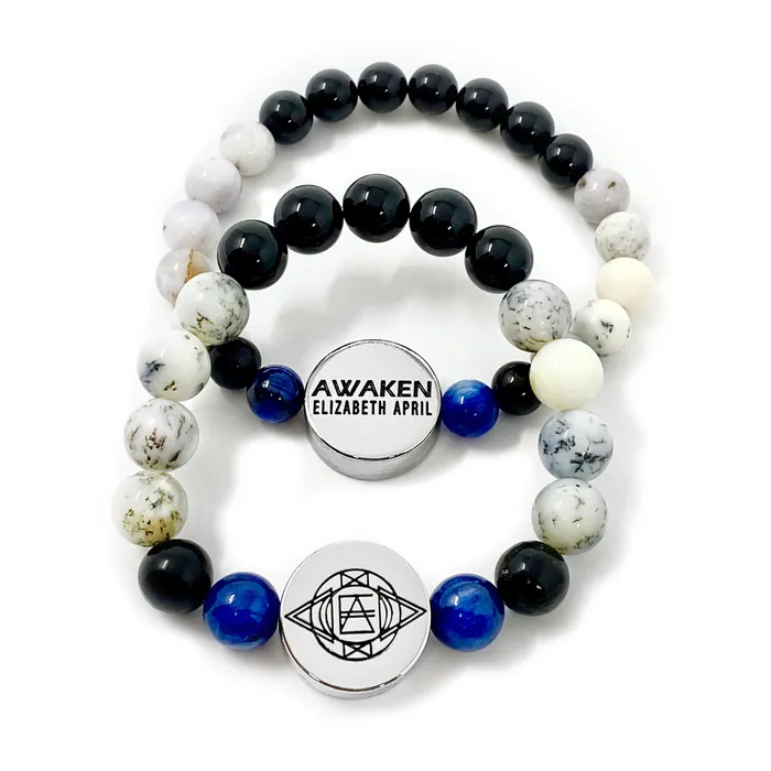 10mm Elizabeth April New Earth Spiritual AWAKEN Limited Edition Stretch Bracelet Lily Rose Jewelry Co Bracelets