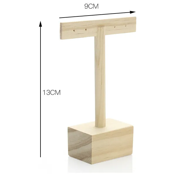 5 Natural Wood 2 Pair Earring TStand JPIDisplay Earrings 5 Natural Wood 2 Pair Earring TStand JPIDisplay Earrings