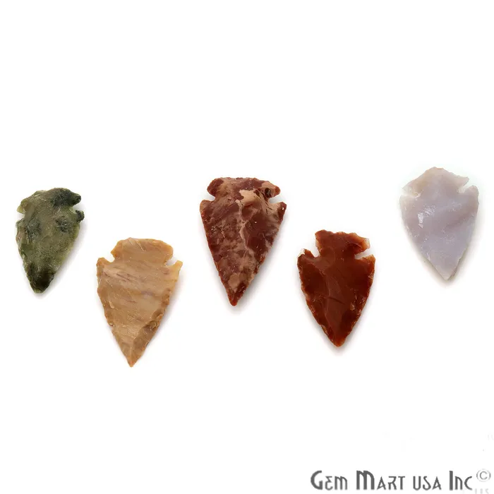 5pc Lot Arrowhead Cut Gemstones 40x22mm Handcrafted Stone Loose Gemstone DIY Pendant DIY Jewelry GemmartUSA Necklaces