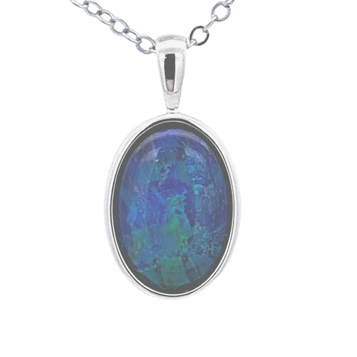 Australian Triplet Opal Pendant Set in 925 Sterling Silver 10 x14mm Australian Opal Cutters Necklaces