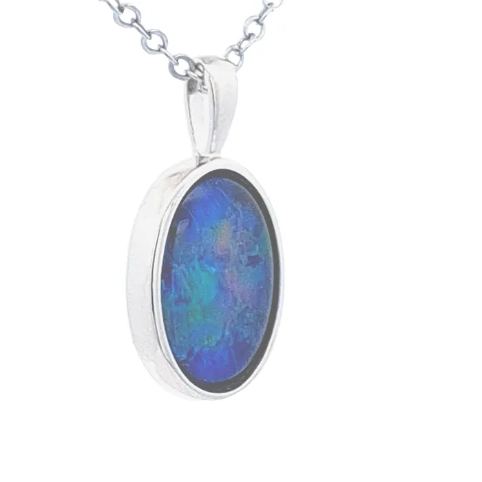 Australian Triplet Opal Pendant Set in 925 Sterling Silver 10 x14mm Australian Opal Cutters Necklaces Australian Triplet Opal Pendant Set in 925 Sterling Silver 10 x14mm Australian Opal Cutters Necklaces