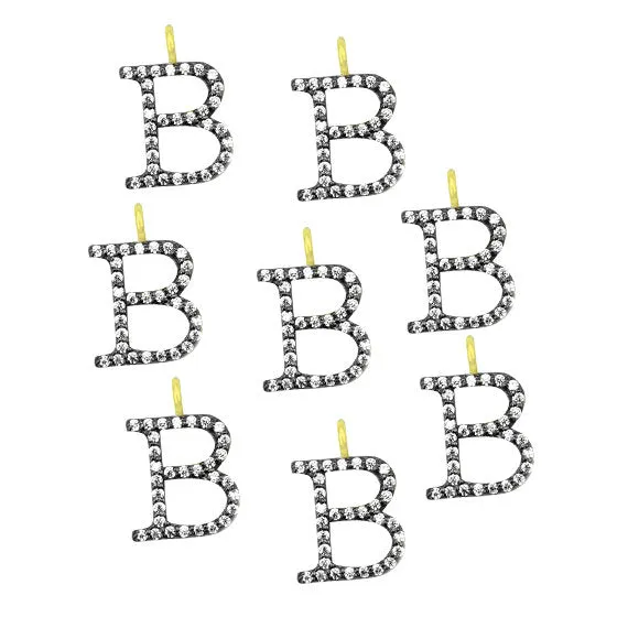 B Alphabet Charms Diamond CZ Pave Gold Plated Charm for Bracelet Pendants CHWS40002 GemmartUSA Bracelets B Alphabet Charms Diamond CZ Pave Gold Plated Charm for Bracelet Pendants CHWS40002 GemmartUSA Bracelets