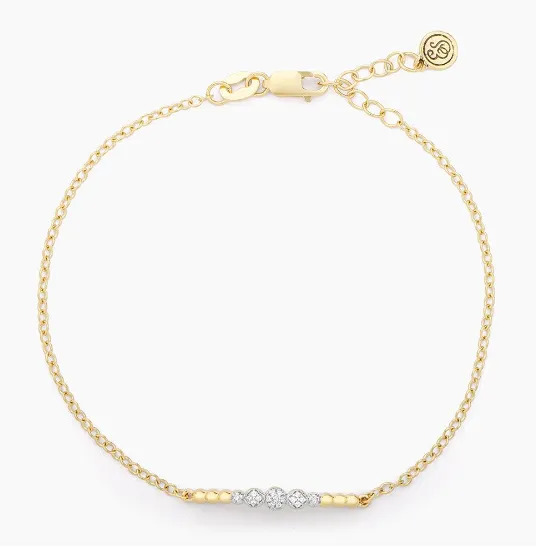 Bracelets Ella Stein Sterling SilverGold Plated Diamond Beaded Connection Bracelet Ella Stein