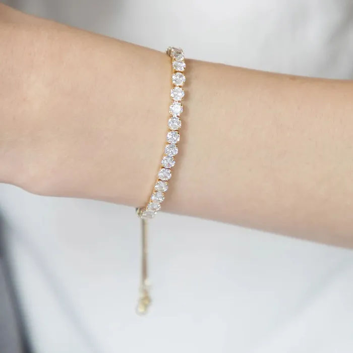 Bracelets Felice Adjustable Box Chain Tennis Bracelet Ideaure Jewlery