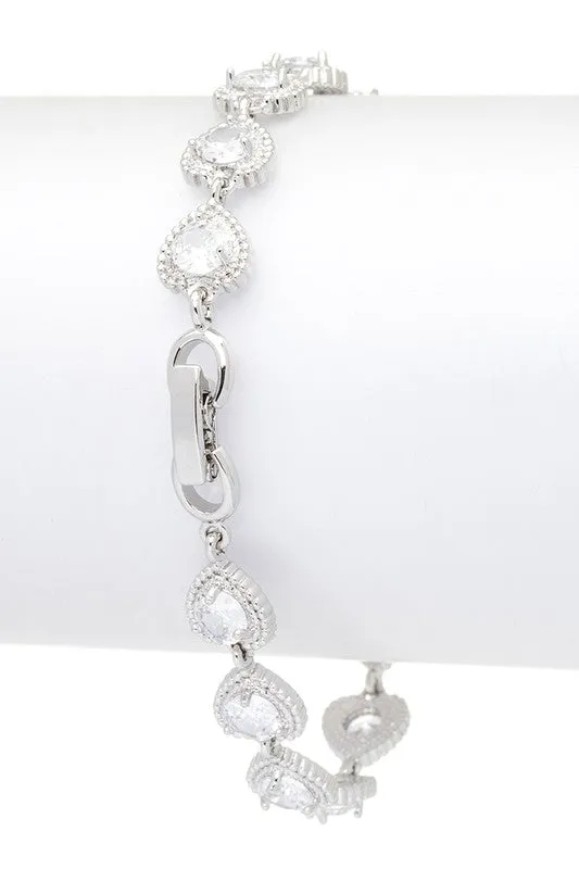 Bracelets LA Jewelry Plaza CZ Heart Station Tennis Bracelet Bracelets LA Jewelry Plaza CZ Heart Station Tennis Bracelet