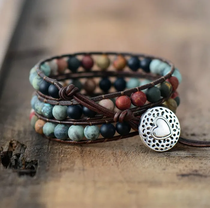 Bracelets My Zen Temple Matte Stone Wrap Bracelet