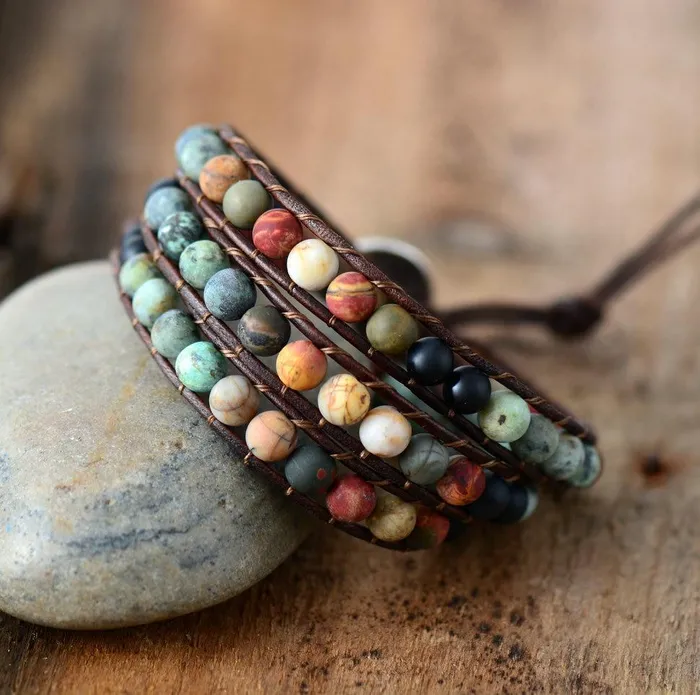 Bracelets My Zen Temple Matte Stone Wrap Bracelet