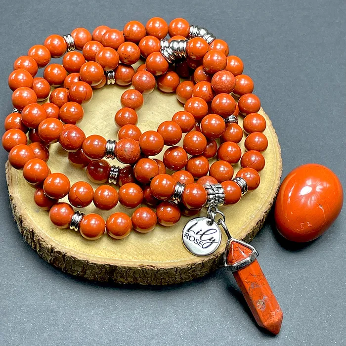 Bracelets Red Jasper Earth Warrior Freedom Fighter Protection 108 Mala Necklace Bracelet Lily Rose Jewelry Bracelets Red Jasper Earth Warrior Freedom Fighter Protection 108 Mala Necklace Bracelet Lily Rose Jewelry