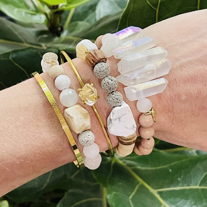 Bracelets Sarah Belle Raw Quartz Intention Cuff Bracelet