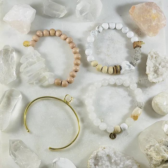 Bracelets Sarah Belle Raw Quartz Intention Cuff Bracelet