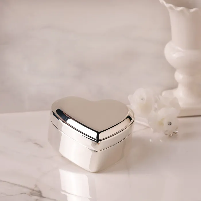 Custom Silver Heart Dance Jewelry Box with Engraving for Girls Cherished Moments Jewelry Necklaces