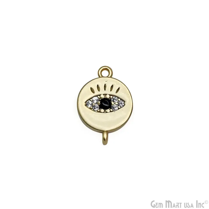 Evil Eye Charm Pendant 10mm Double Bail Evil Eye Bracelet Charm GemMartUSA Bracelets Evil Eye Charm Pendant 10mm Double Bail Evil Eye Bracelet Charm GemMartUSA Bracelets