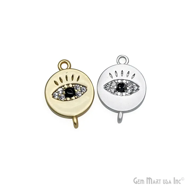 Evil Eye Charm Pendant 10mm Double Bail Evil Eye Bracelet Charm GemMartUSA Bracelets Evil Eye Charm Pendant 10mm Double Bail Evil Eye Bracelet Charm GemMartUSA Bracelets
