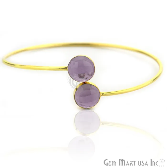 GemMartUSA Bracelets Round 10mm Adjustable Gold Plated Bangle Bracelet Choose Gemstone GemMartUSA Bracelets Round 10mm Adjustable Gold Plated Bangle Bracelet Choose Gemstone