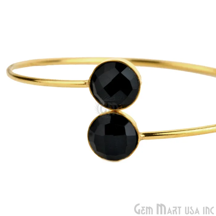 GemMartUSA Bracelets Round 10mm Adjustable Gold Plated Bangle Bracelet Choose Gemstone GemMartUSA Bracelets Round 10mm Adjustable Gold Plated Bangle Bracelet Choose Gemstone