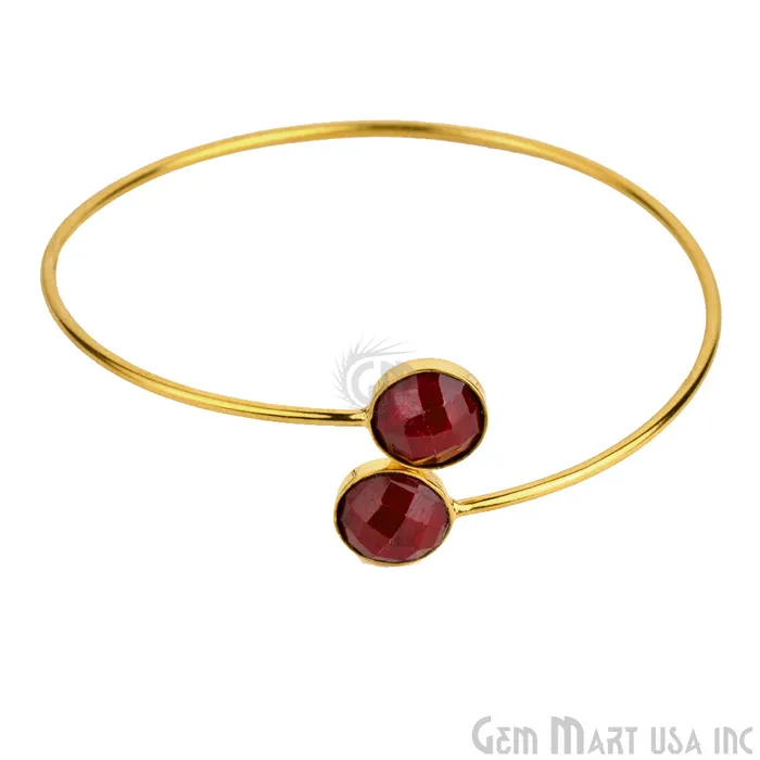 GemMartUSA Bracelets Round 10mm Adjustable Gold Plated Bangle Bracelet Choose Gemstone GemMartUSA Bracelets Round 10mm Adjustable Gold Plated Bangle Bracelet Choose Gemstone