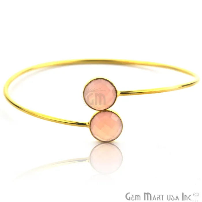 GemMartUSA Bracelets Round 10mm Adjustable Gold Plated Bangle Bracelet Choose Gemstone GemMartUSA Bracelets Round 10mm Adjustable Gold Plated Bangle Bracelet Choose Gemstone