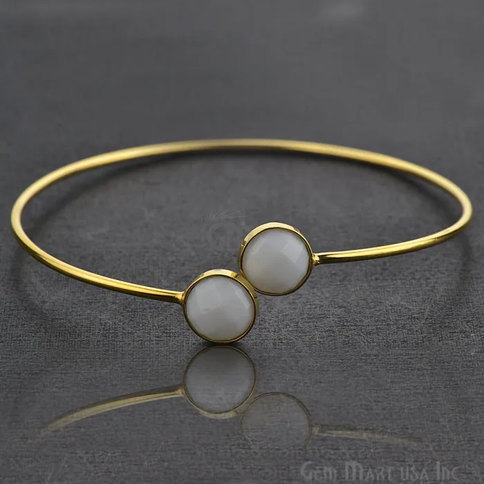 GemMartUSA Bracelets Round 10mm Adjustable Gold Plated Bangle Bracelet Choose Gemstone GemMartUSA Bracelets Round 10mm Adjustable Gold Plated Bangle Bracelet Choose Gemstone
