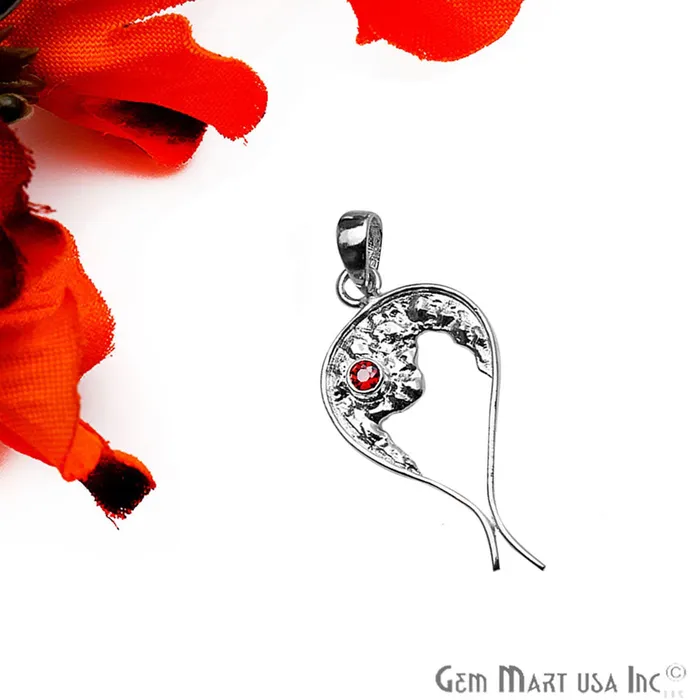 GemMartUSA Necklaces DIY Gemstone 35x18mm Silver Plated Unique Necklace Pendant