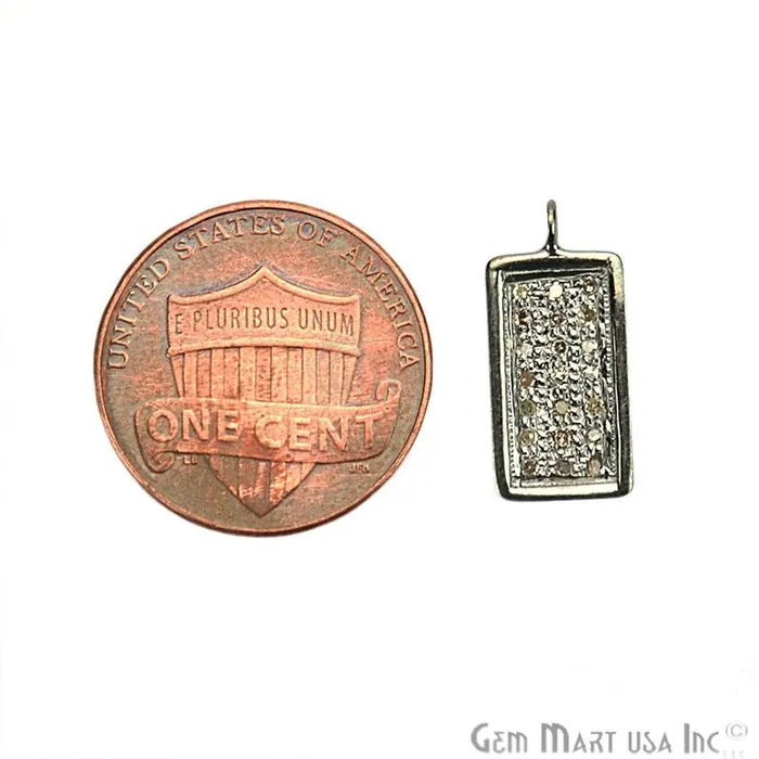 GemmartUSA Necklaces Rectangle Shape 16x8mm Diamond Pendant Sterling Silver Necklace Charm Pendant GemmartUSA Necklaces Rectangle Shape 16x8mm Diamond Pendant Sterling Silver Necklace Charm Pendant