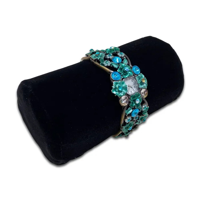 JPIDisplay Bracelets 6 Black Velvet Bracelet Watch Jewelry Display Soft Roll