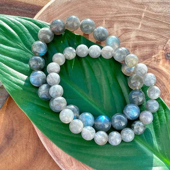 Labradorite Limited New Moon Power Protector Shaman Stone 10mm Stretch Bracelet Lily Rose Jewelry Bracelets