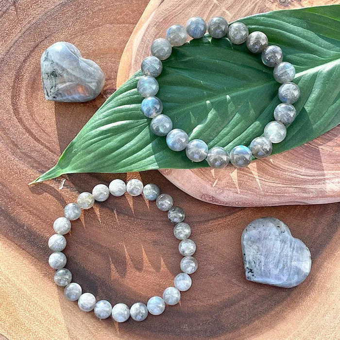 Labradorite Limited New Moon Power Protector Shaman Stone 10mm Stretch Bracelet Lily Rose Jewelry Bracelets