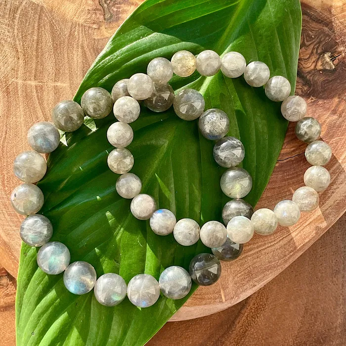 Labradorite Limited New Moon Power Protector Shaman Stone 10mm Stretch Bracelet Lily Rose Jewelry Bracelets