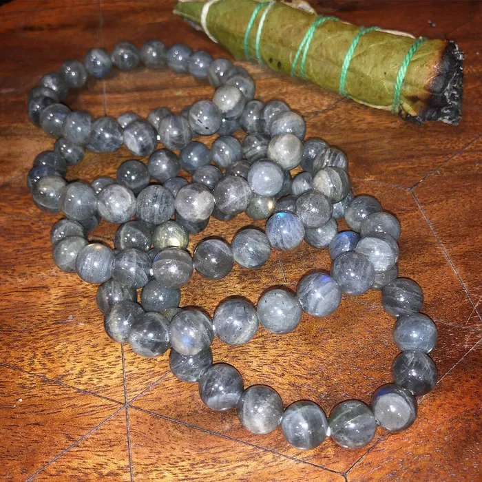 Labradorite Limited New Moon Power Protector Shaman Stone 10mm Stretch Bracelet Lily Rose Jewelry Bracelets