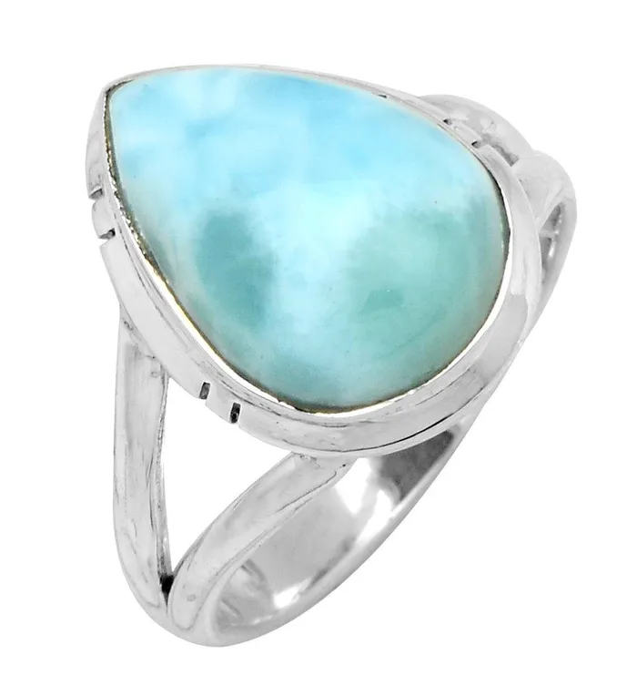 Larimar Solid 925 Sterling Silver Split Shank Ring Jewelry YoTreasure Rings