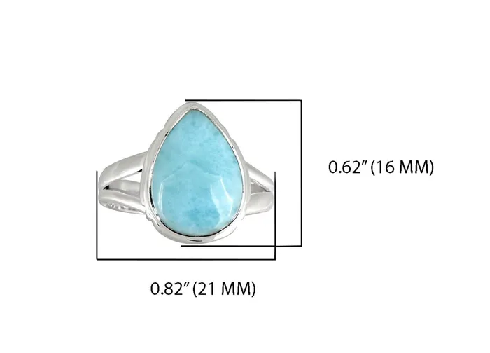 Larimar Solid 925 Sterling Silver Split Shank Ring Jewelry YoTreasure Rings