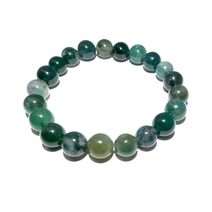 Lily Rose Jewelry Bracelets Moss Agate Mother Gaia Growth Abundance 10mm Stretch Bracelet