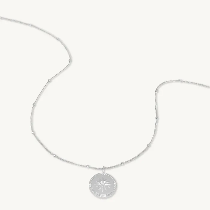 Necklaces Camile Stone Celestial Sun Medallion Disc Necklace