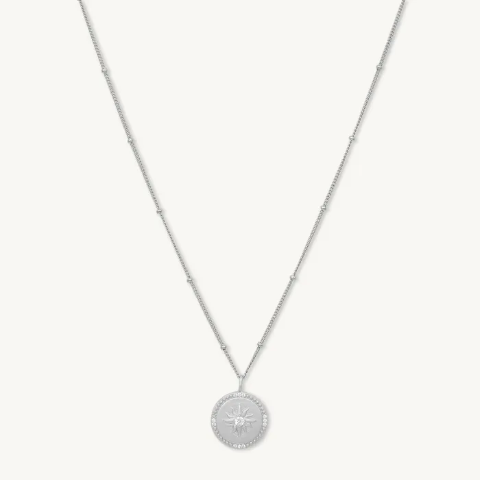 Necklaces Camile Stone Celestial Sun Medallion Disc Necklace
