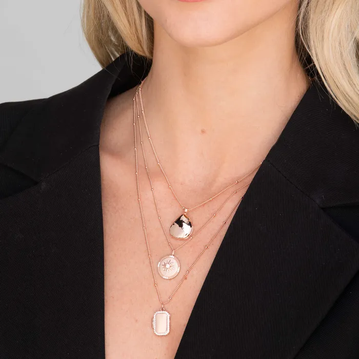 Necklaces Camile Stone Celestial Sun Medallion Disc Necklace