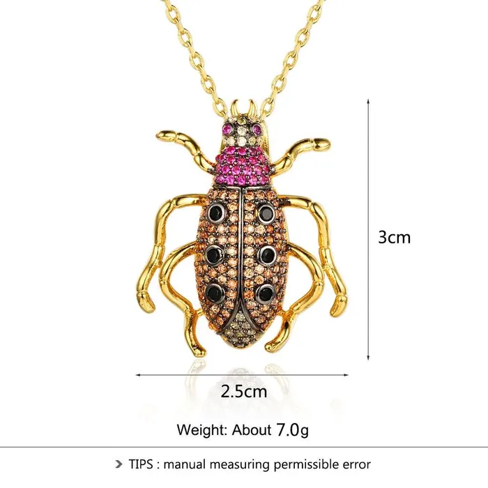Necklaces customjewelryan Animal Pendants Necklace Beetle Cockroach Insect Pendant Jewelry Gift for Women Gold brooch Necklace