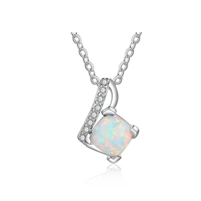 Necklaces Personalized Jewel Women 925 Sterling Silver Necklace with Office Lady Style Opal Stone Pendant Party Jewelry Necklaces Personalized Jewel Women 925 Sterling Silver Necklace with Office Lady Style Opal Stone Pendant Party Jewelry