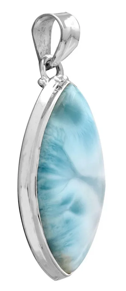 Necklaces YoTreasure Larimar 2 Long 925 Solid Sterling Silver Pendant With 18 Chain