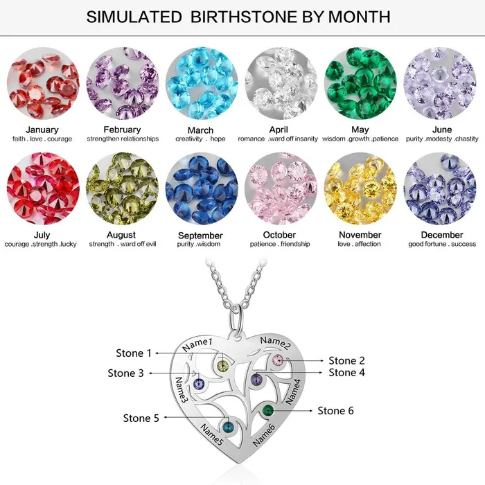 Personalized Stainless Steel Necklace with Birthstone Name Engrave Pendant Friendship Gift Jewelry customjewelryan Necklaces