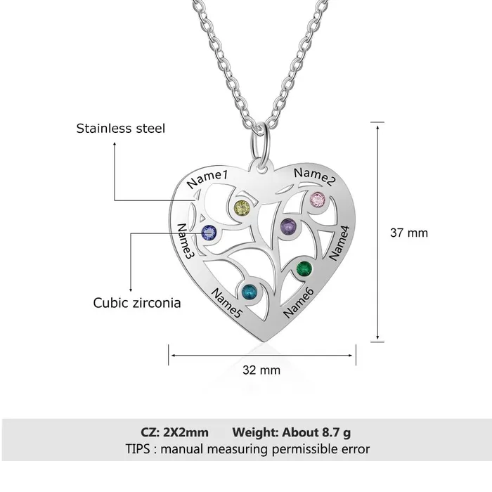 Personalized Stainless Steel Necklace with Birthstone Name Engrave Pendant Friendship Gift Jewelry customjewelryan Necklaces