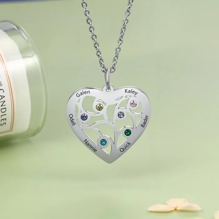 Personalized Stainless Steel Necklace with Birthstone Name Engrave Pendant Friendship Gift Jewelry customjewelryan Necklaces