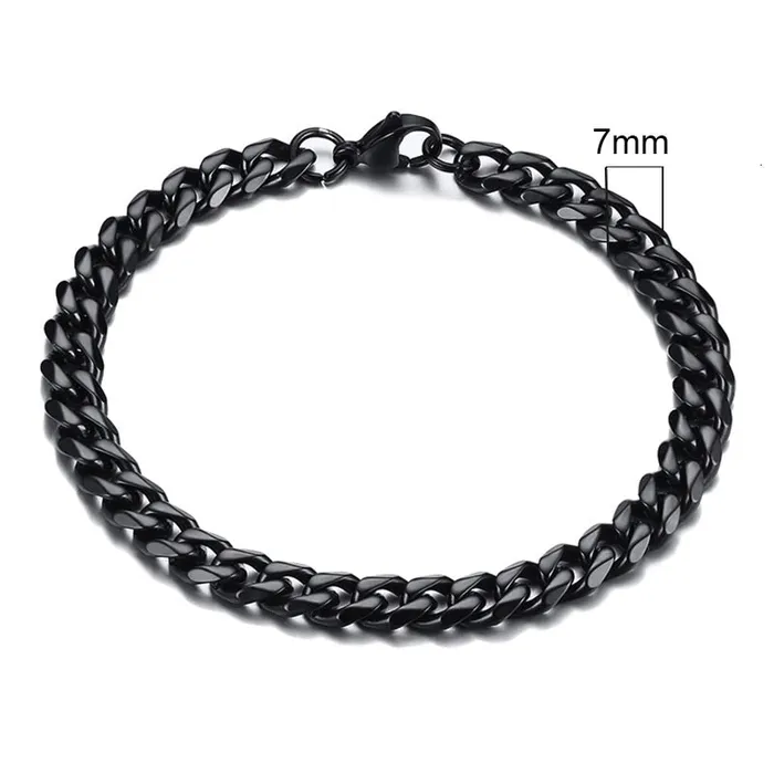 Sweet T 52 Wide Curb Cuban Basic 357911mm Chain Link Bracelets for MenWomen Anti Allergy Stainless Steel Wrist Wear Bracelets