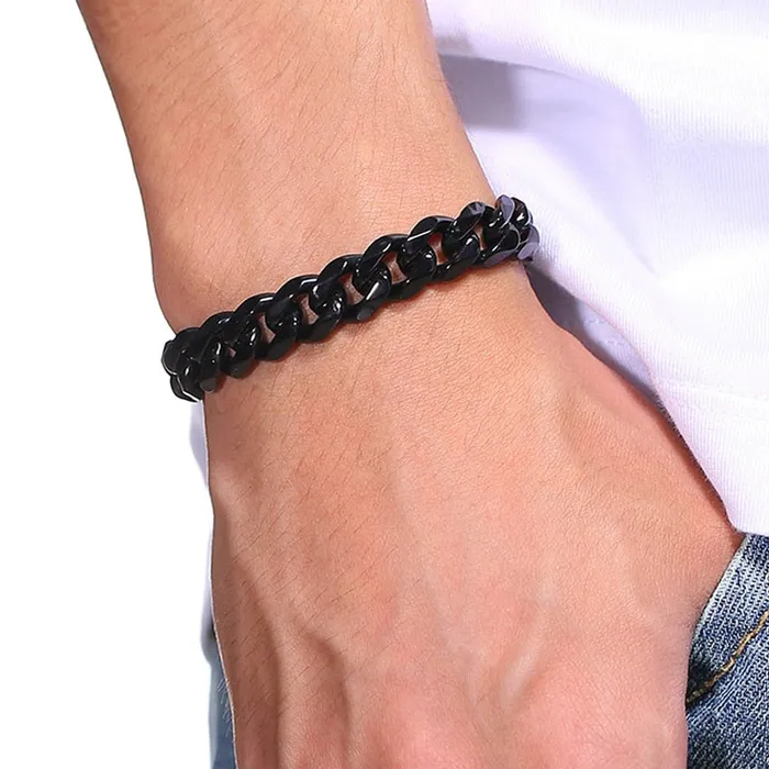 Sweet T 52 Wide Curb Cuban Basic 357911mm Chain Link Bracelets for MenWomen Anti Allergy Stainless Steel Wrist Wear Bracelets