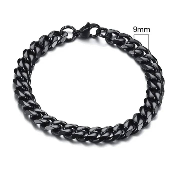 Sweet T 52 Wide Curb Cuban Basic 357911mm Chain Link Bracelets for MenWomen Anti Allergy Stainless Steel Wrist Wear Bracelets
