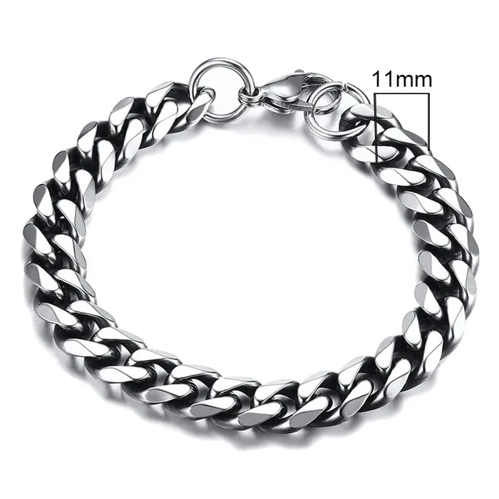 Sweet T 52 Wide Curb Cuban Basic 357911mm Chain Link Bracelets for MenWomen Anti Allergy Stainless Steel Wrist Wear Bracelets