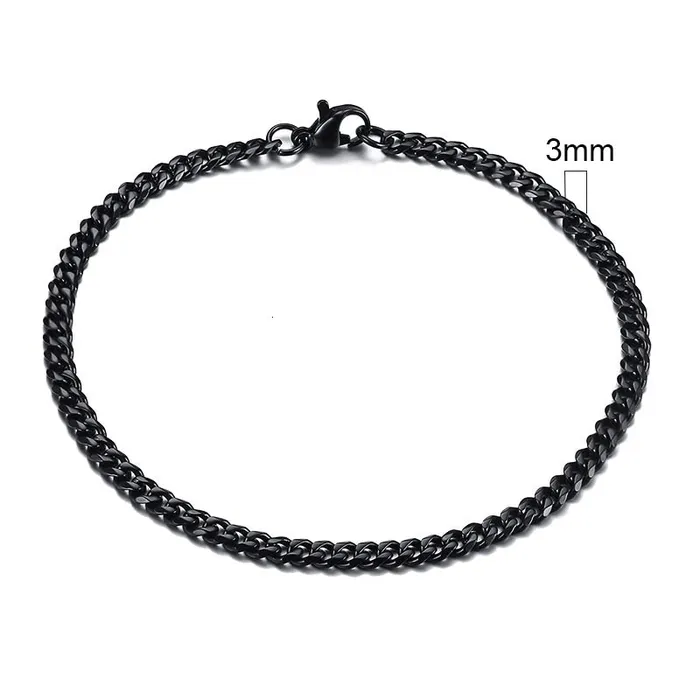 Sweet T 52 Wide Curb Cuban Basic 357911mm Chain Link Bracelets for MenWomen Anti Allergy Stainless Steel Wrist Wear Bracelets