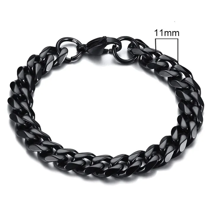 Sweet T 52 Wide Curb Cuban Basic 357911mm Chain Link Bracelets for MenWomen Anti Allergy Stainless Steel Wrist Wear Bracelets
