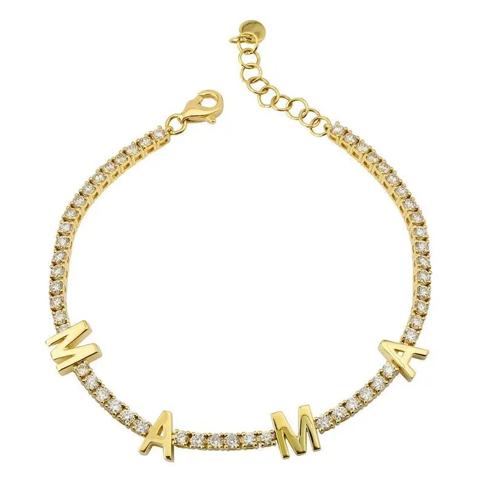 14K Gold MAMA Diamond Tennis Bracelet Izakov Diamonds Fine Jewelry Bracelets 14K Gold MAMA Diamond Tennis Bracelet Izakov Diamonds Fine Jewelry Bracelets
